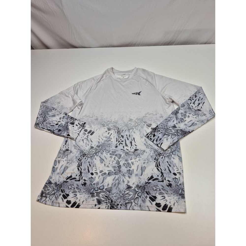 Kastking Shirt Mens Medium Gray Long Sleeve Camo Performance Athletic Tee